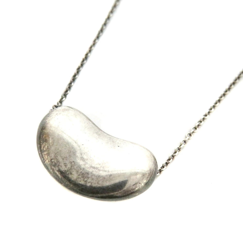 Tiffany Co Elsa Peretti Bean Necklace Sterling Silver